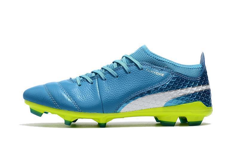 Puma One FG Football Boots - BlueWhiteGreen