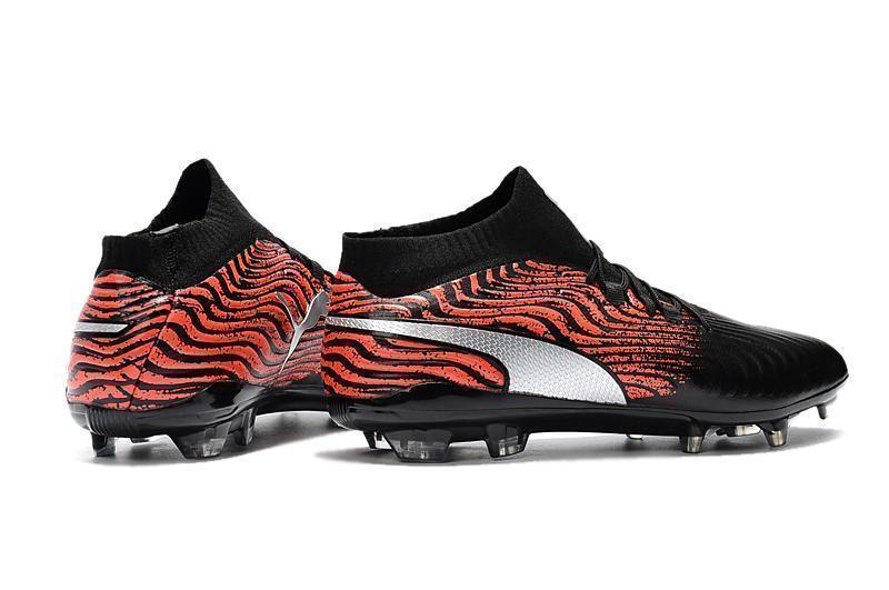 PUMA ONE 18.1 FG Soccer Cleats Black Red Silver