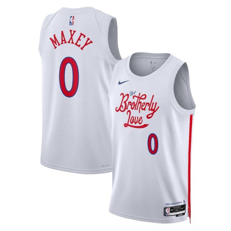 Tyrese Maxey Philadelphia 76ers Unisex 2023 NBA Jersey - City Edition - White