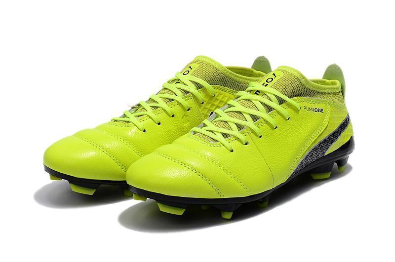 PUMA ONE 17.1 FG Soccer Cleats Electric Green Black