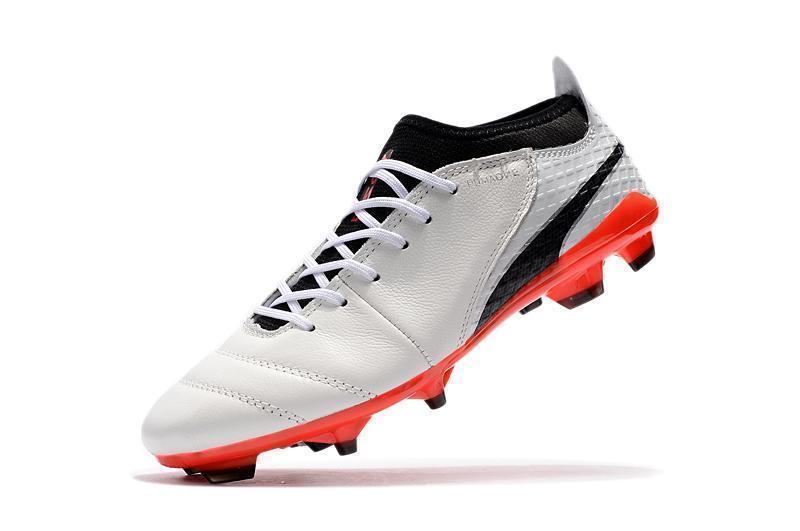 PUMA ONE 17.1 FG Soccer Cleats White Black Red